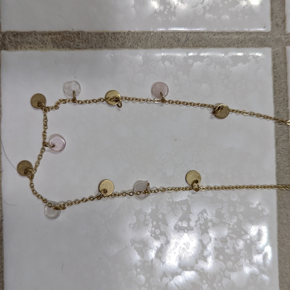 💖HP💖 Universal Thread Gold Rose Quartz Necklace - Picture 6 of 6